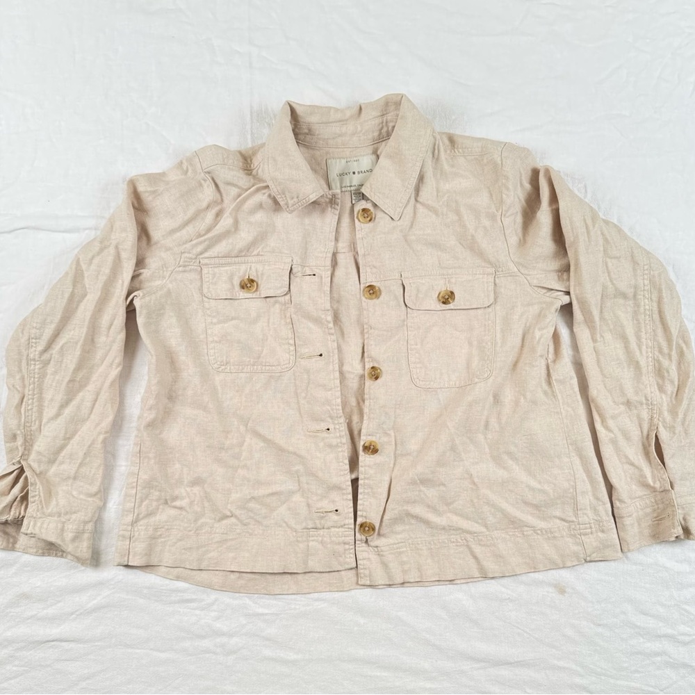 Lucky Brand Beige Button-Up Jacket